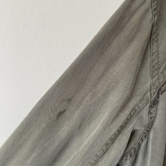 FREE People Off Campus Button Up Shirt Collared Long Sleeve Casual Army Green XS - Picture 8 of 10